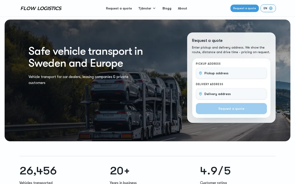 Flow Logistics website showcase